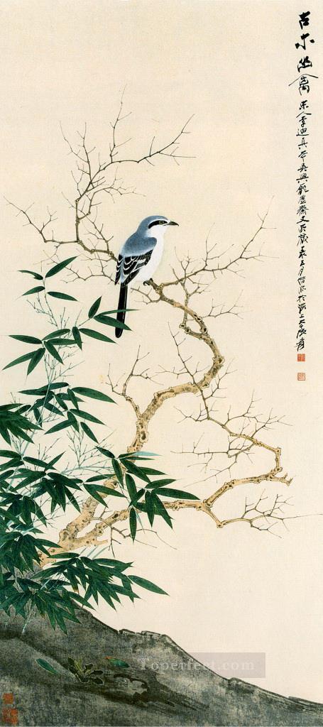 Chang dai chien bird in Spring old China ink Oil Paintings